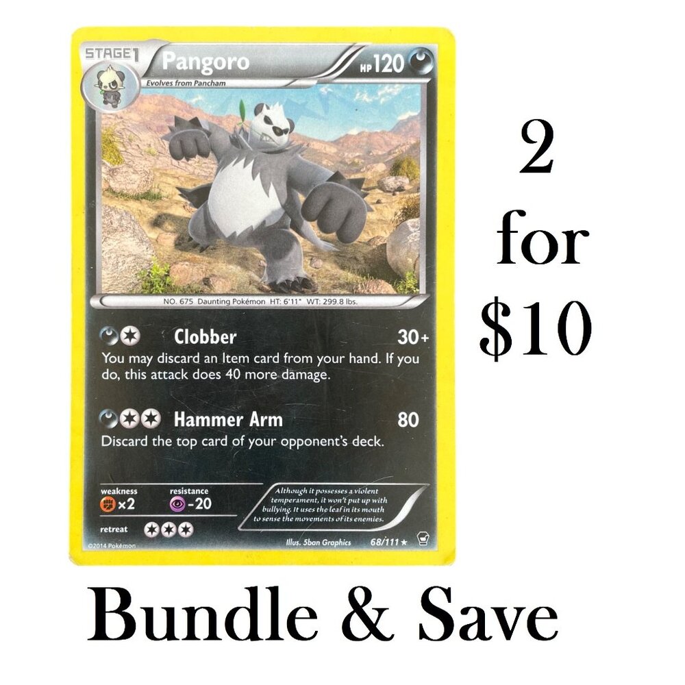 Pokemon Card Pangoro Stage 1 68/111 2014 Holo Rare Furious Fists